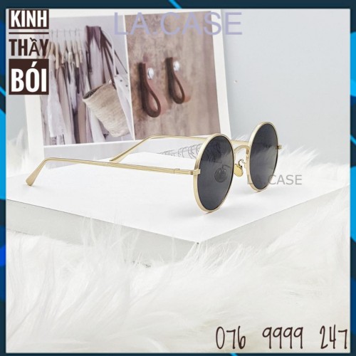 Kính thầy bói xịn - Kính tròn gọng kim loại - Kính vintage < Tặng hộp da + khăn lau>