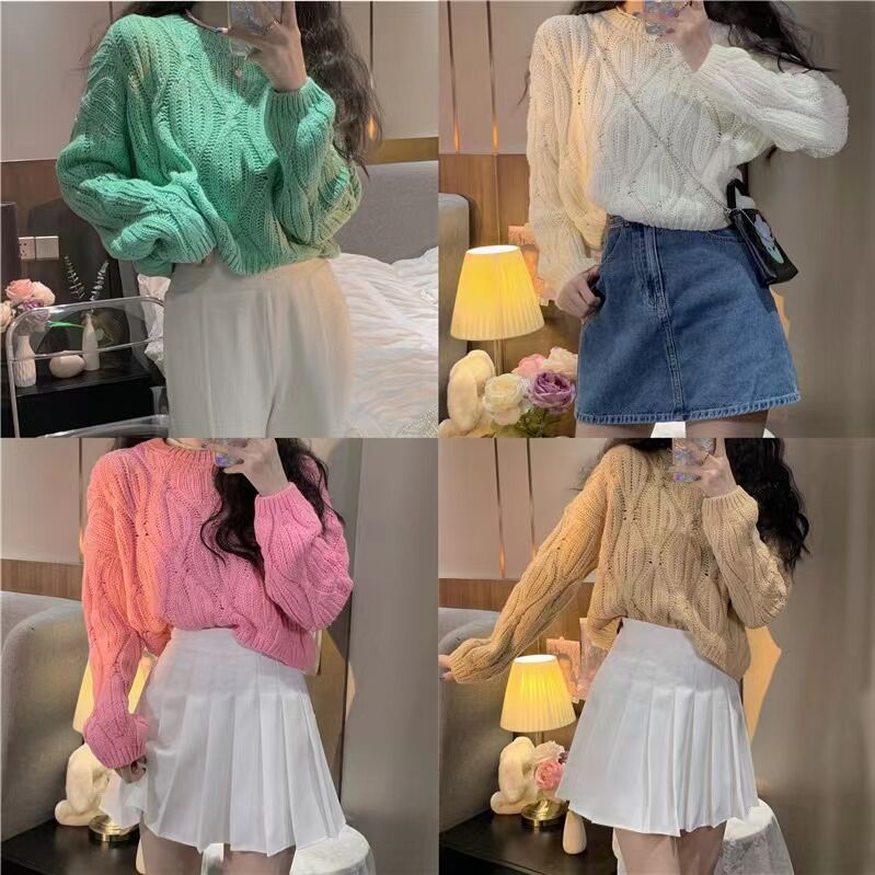 DUNEA Áo Thun Nữ Tay Dài Kiểu Rộng Thời Trang Hàn Quốc