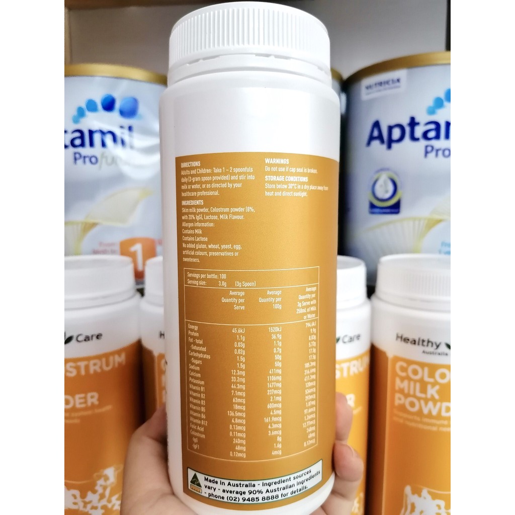 Sữa Non Colostrum Milk Powder Healthy Care Úc 300g Date 2023 Cho Trẻ Từ 6M
