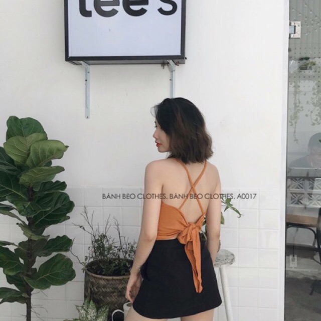 Áo dây thắt nơ lưng sẵn mút ngực