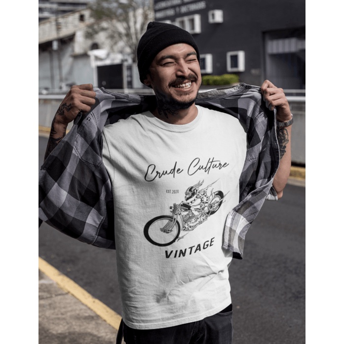Áo phông Retro Vintage Biker - Crude Culture BLACK