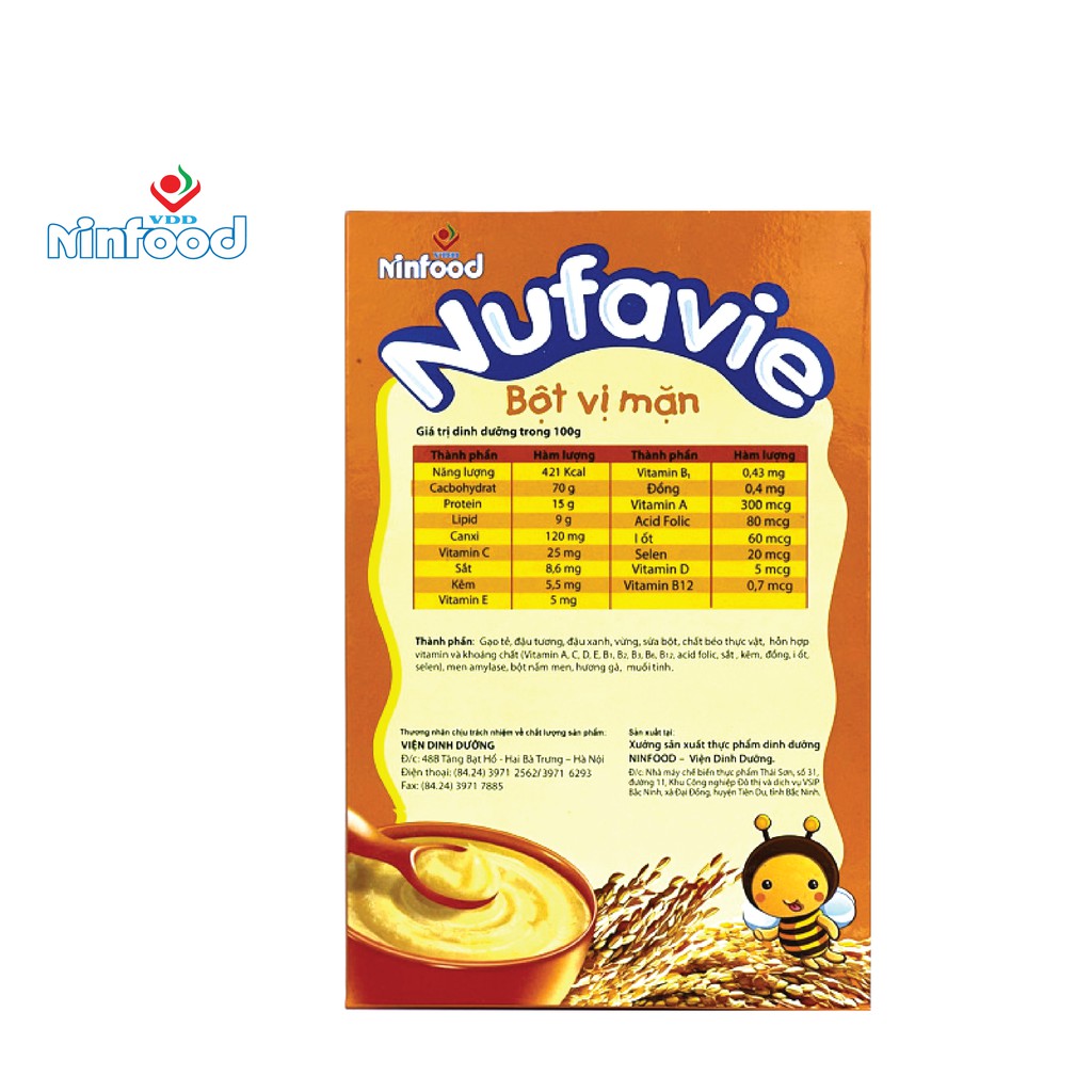 Bột dinh dưỡng Nufavie - Viện Dinh dưỡng Quốc gia NINFOOD - hộp 250g