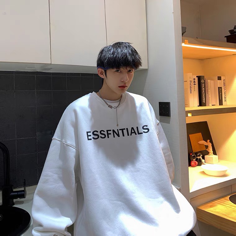 Áo Sweater Form Rộng ESSFNTIAL, Unisex, thời trang cho cả Nam/Nữ, cho các cặp đôi mùa đông.