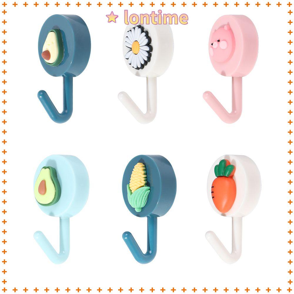 Móc Treo Quần Áo Gắn Tường Bằng Nhựa Màu Trơn Không Cần Khoan Lỗ Trang Trí Nhà Cửa / Phòng Tắm