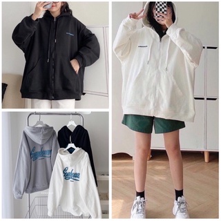 Áo khoác hoodie kéo khóa 🍀 áo khoác có mũ form rộng 🍀 áo khoác có mũ 2 lớp unisex form rộng ms113