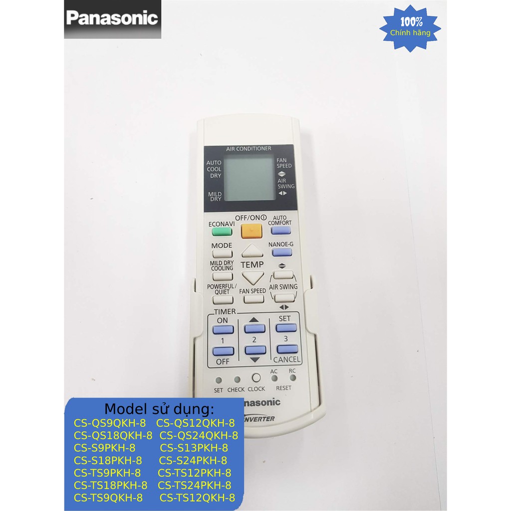 [REMOTE] Điều khiển máy lạnh Panasonic - CS-QS9QKH-8#CS-QS12QKH-8#CS-QS18QKH-8#CS-QS24QKH-8