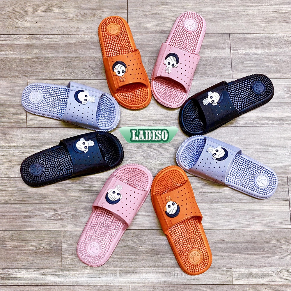 Dép nữ quai ngang LADISO có gai massage mang trong nhà tolet êm chân chống trượt - TT341