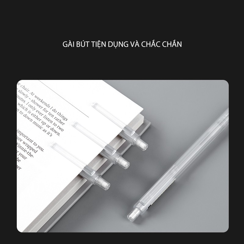 Bút chì kim bấm trong suốt 0.5mm 14001D GuangBo phong cách tối giản