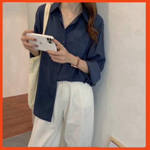 {xuu_design} Áo sơ mi cổ polo dài tay dáng rộng thời trang Hàn Quốc loại 1 loại 1 A,033 | BigBuy360 - bigbuy360.vn