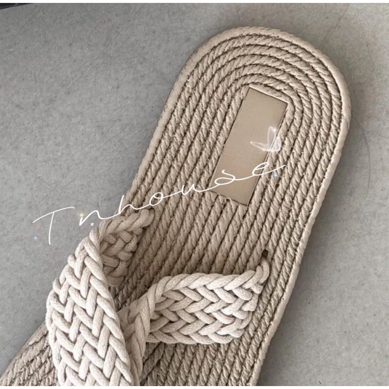 Dép kẹp cói đế nhựa siu bền 2 màu trắng-đen ( ảnh thật)
