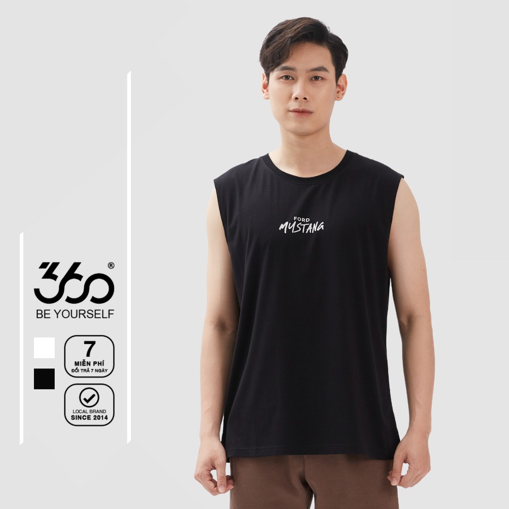 Áo tanktop nam 360 BOUTIQUE ba lỗ thời trang cotton thoáng mát - ABLOL304