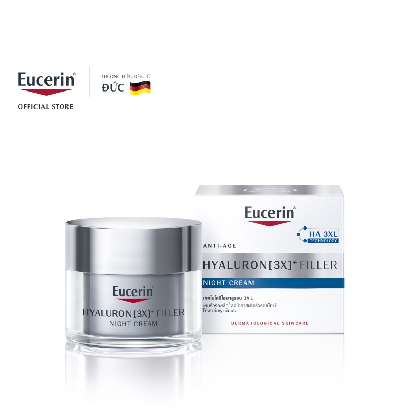 Kem dưỡng đêm giảm nếp nhăn Eucerin Hyaluron[3x]+ Filler Night Cream 50ml