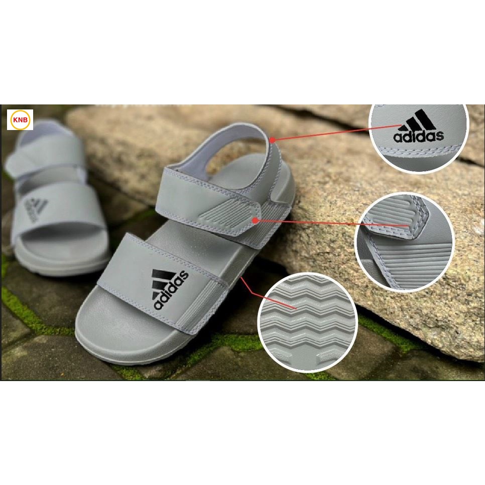 Giày Sandal -FREESHIP- Dép Sandal nam nữ , Quai hậu bền đẹp đế bằng siêu nhẹ, DAS màu xám