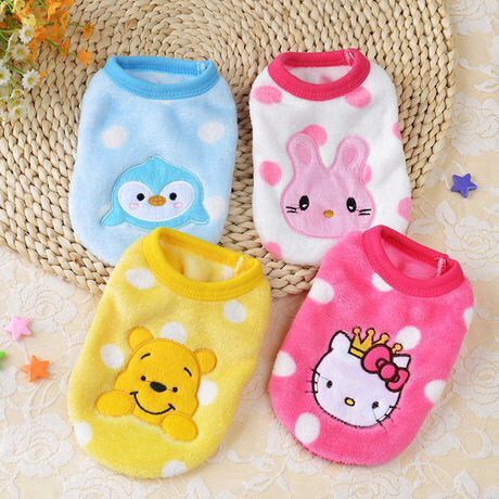 Áo Không Tay Vải Cotton Flannel Giữ Ấm Cho Thú Cưng