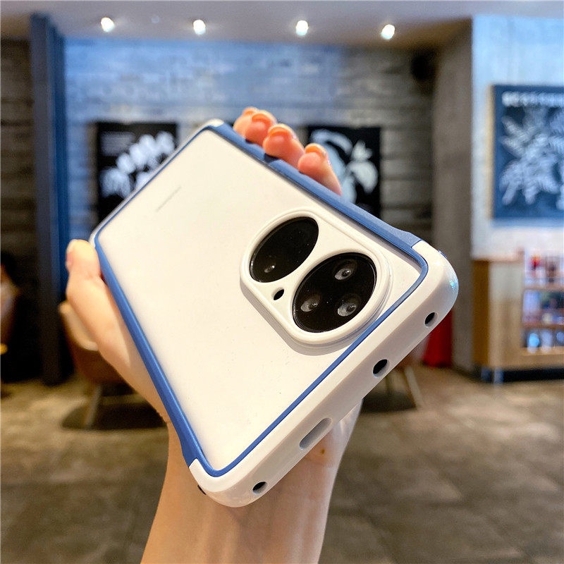 Ốp điện thoại trong suốt màu trơn đơn giản cho Huawei P50Pro mate40 P30 P40 pro