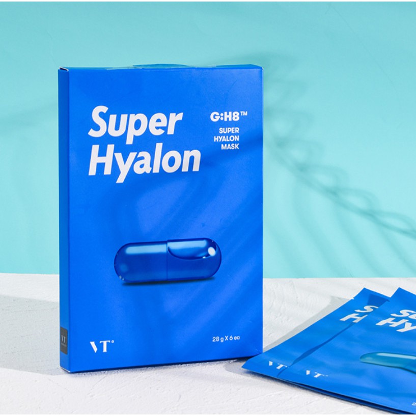 Hộp Mặt nạ 6 Miếng Cao Cấp cấp nước, dưỡng ẩm chuyên sâu VT Super Hyalon cấp nước tức thì, duy trì làn da ẩm mịn suốt ng