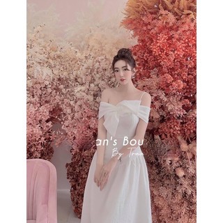 Đầm 2 Dây Xoè Nơ Dự Tiệc Cho Nữ