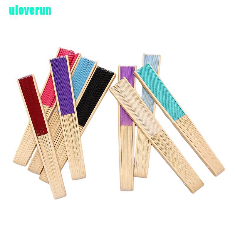 Quạt Xếp Cầm Tay Bằng Tre Lụa In Họa Tiết Kiểu Trung Hoa Cổ Điển