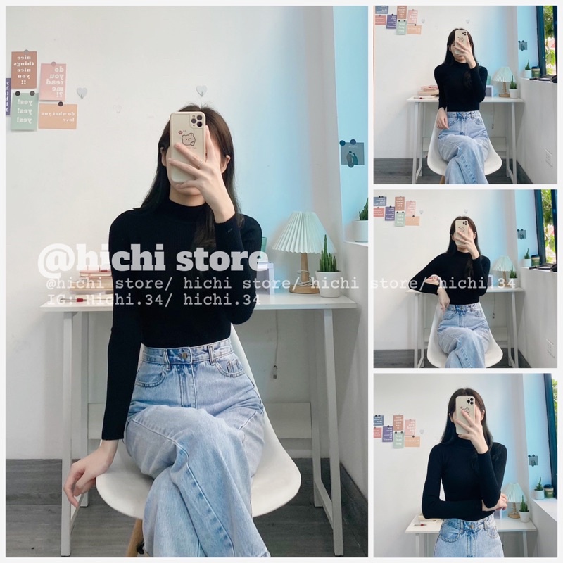 áo giữ nhiệt len body cổ 3 phân ảnh thật video chất len tăm xịn hichi | BigBuy360 - bigbuy360.vn