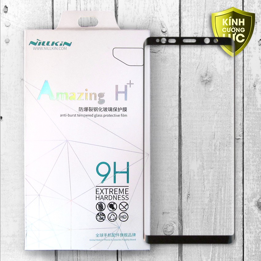 Cường lực Samsung Galaxy Note 8 hiệu Nillkin Full màn hình viền màu (Đen)