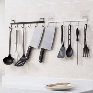Punch-free hook strong viscose kitchen row hook kitchenware storage hook wall hanging wall seamless sticky hook [JOAN]