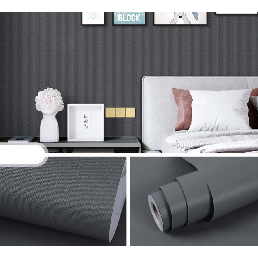 5-10 MÉT GIẤY DÁN TƯỜNG MẪU XÁM ĐẬM KHỔ 45CM