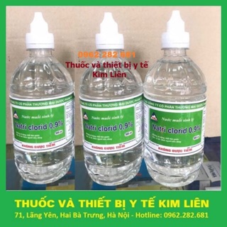 Nước muối sinh lý Natri clorid 0,9% 500ml