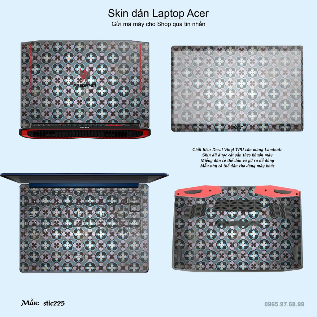 Skin dán Laptop Acer in hình Hoa văn sticker _nhiều mẫu 36 (inbox mã máy cho Shop)