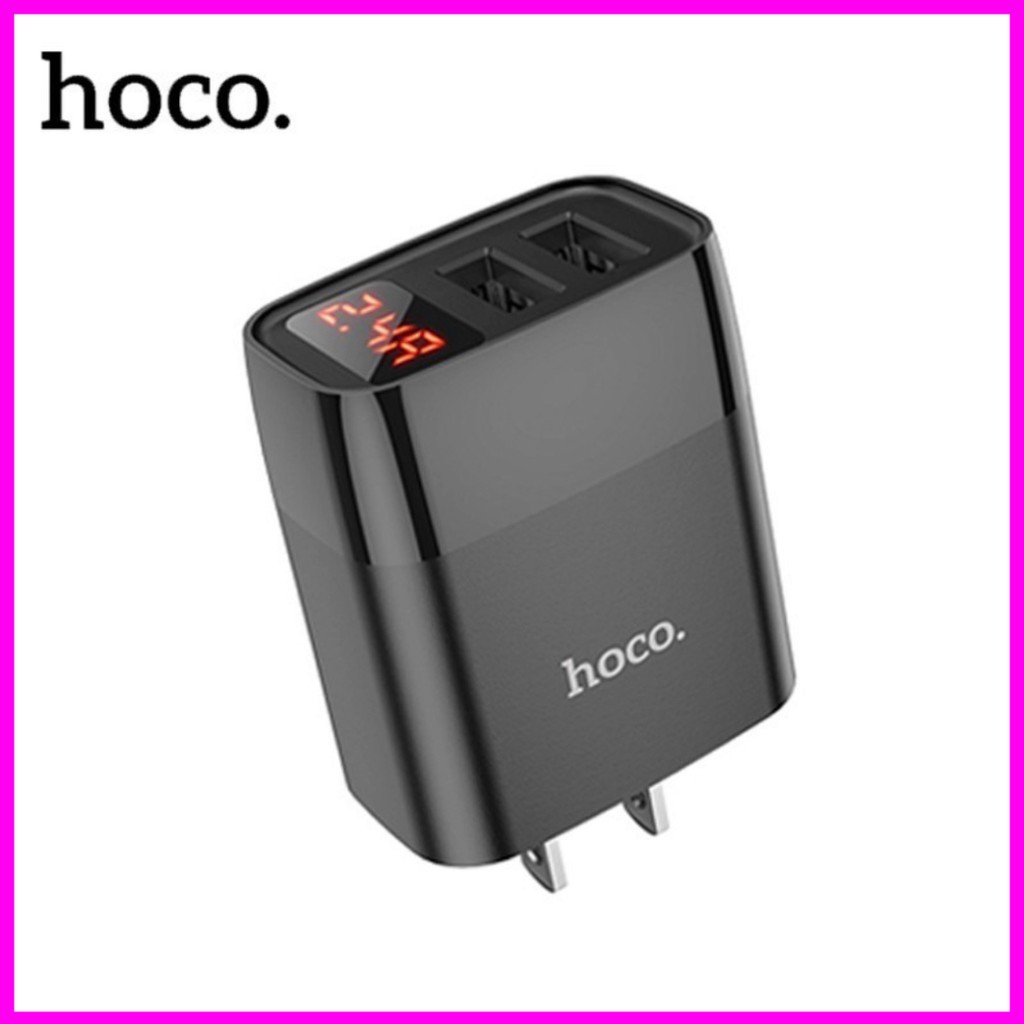 Củ Sạc Nhanh 2 Cổng USB Hoco C86. Với Đèn LED Hiển Thị Điện Áp, 5V-2.4A max 12W