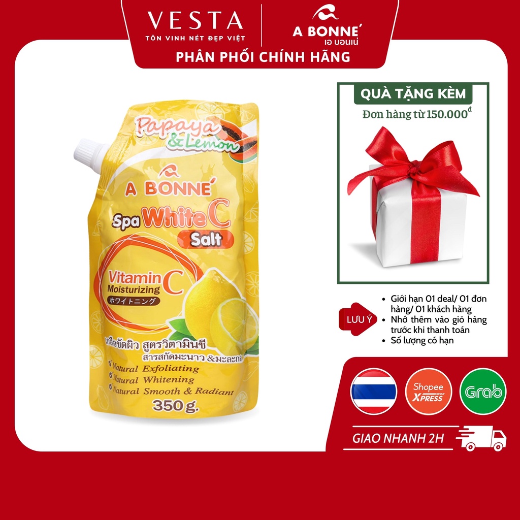 Muối Tắm Sữa Bò A Bonne' Vitamin C - Tẩy Tế Bào Da Chết Body Thái Lan 350gr
