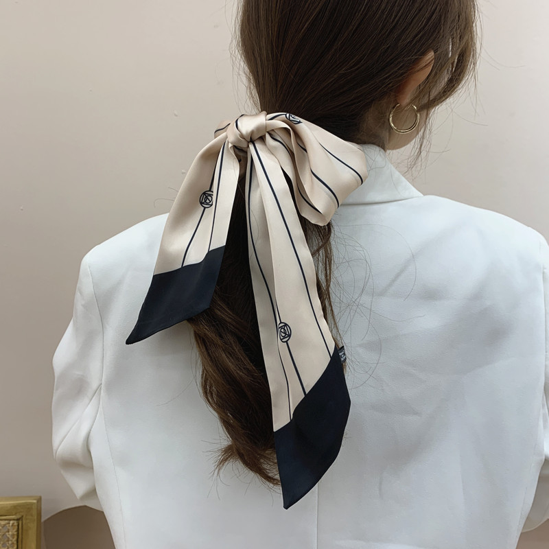 【Giảm giá】Dây Buộc Tóc Vải Lụa Hoạ Tiết Nhiều Màu Thời Trang