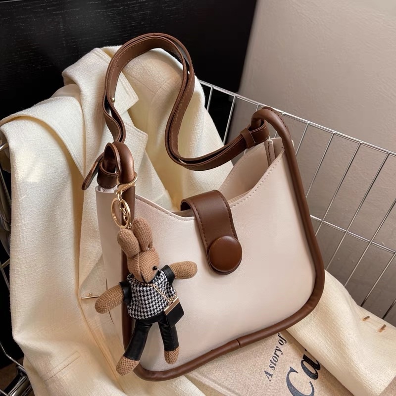 Túi Đeo Vai Da PU Ba Màu Phong Cách Công Sở Thời Trang Vintage