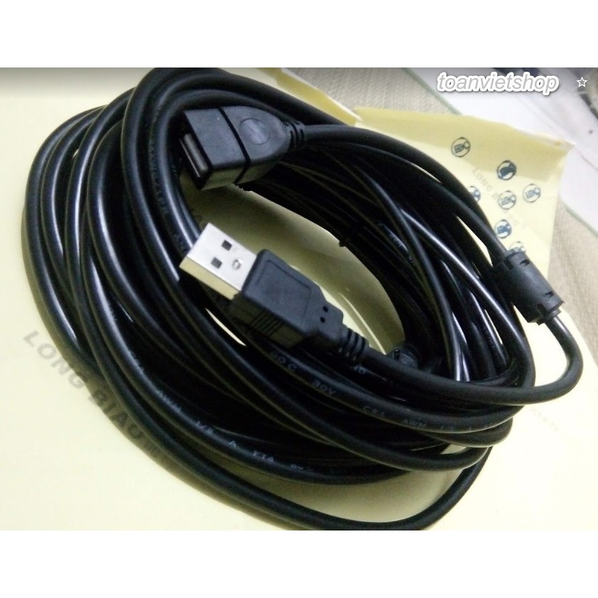 Dây cáp USB nối dài 10m đen