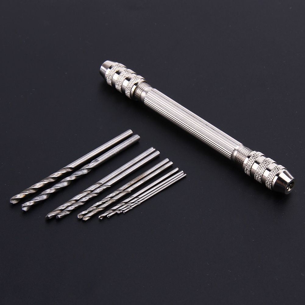 COD| 0.5-3.2mm Mini Manual Aluminum Hand Drill Chuck Twsit Micro Drill Bit Tool