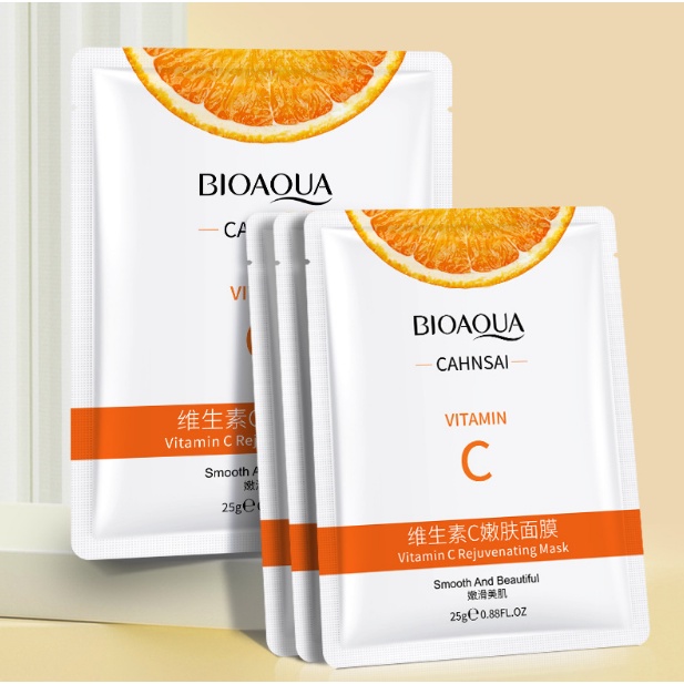 Mặt nạ viên Vitamin Mask Bioaqua Cấp ẩm Se khít Lỗ chân lông Giảm thâm Kiềm dầu Nội địa Trung