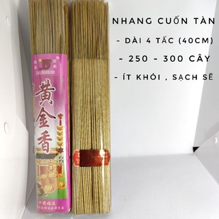 Nhang cuốn tàn đồng tiền mau vàng không độc hại , ít khói