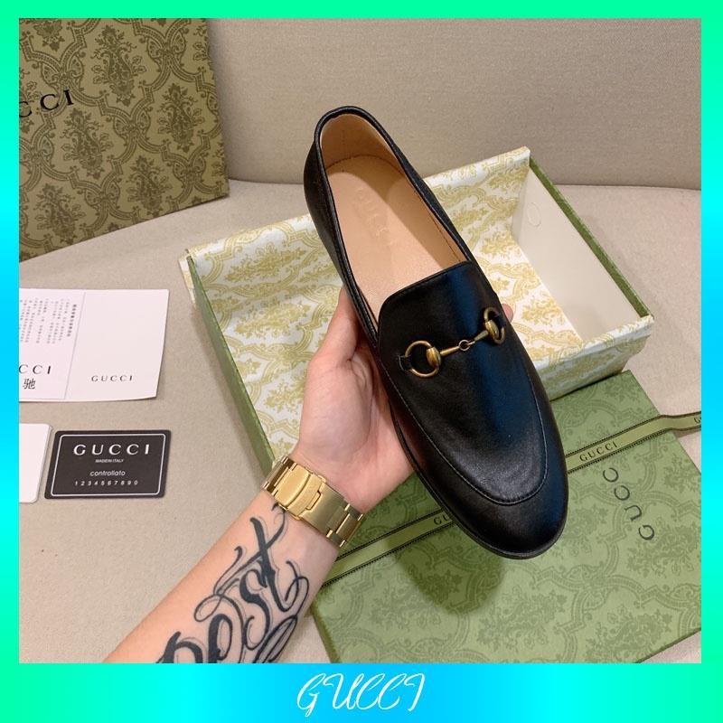 Giày Lười GUCCI Chất Liệu Da Bò Cao Cấp Phong Cách Ý Cho Nữ