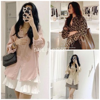 Áo Sơ Mi Kiểu dáng Unisex Báo Gấm Nữ [FREESHIP] 🌸 Thun túi ngực công sở, phông basic loang màu Ulzzang HOT 🌸