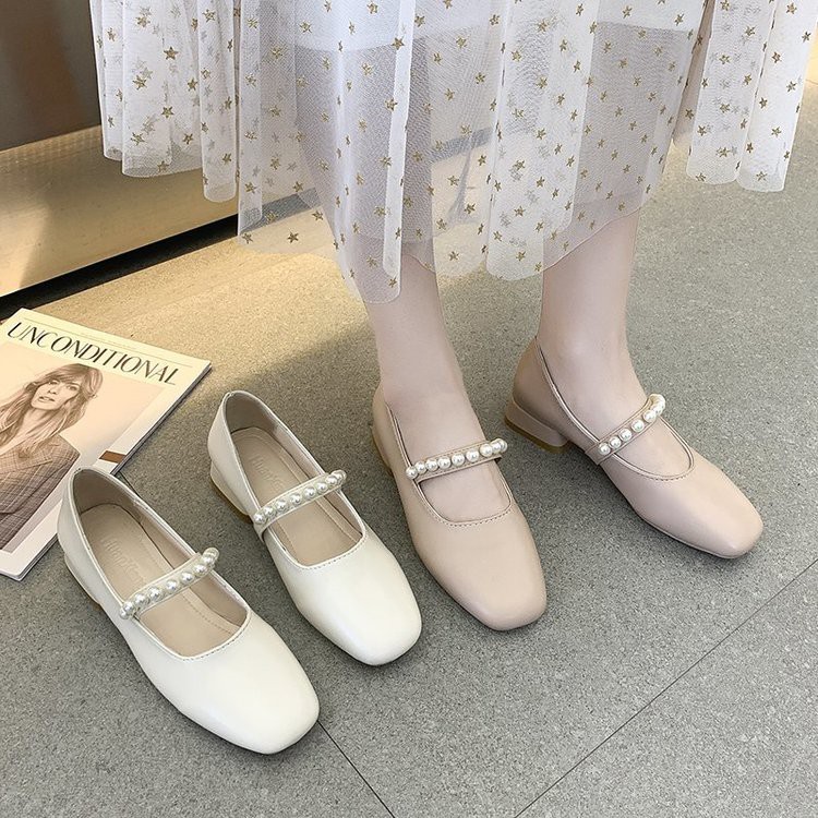 Giày Búp Bê Nữ Gót Thấp Thời Trang 2021