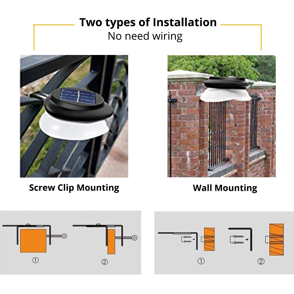 Đèn Led 9 Bóng Năng Lượng Mặt Trời Chống Thấm Nước Gắn Tường Ngoài Trời An Toàn Phù Hợp Cho Sân Vườn