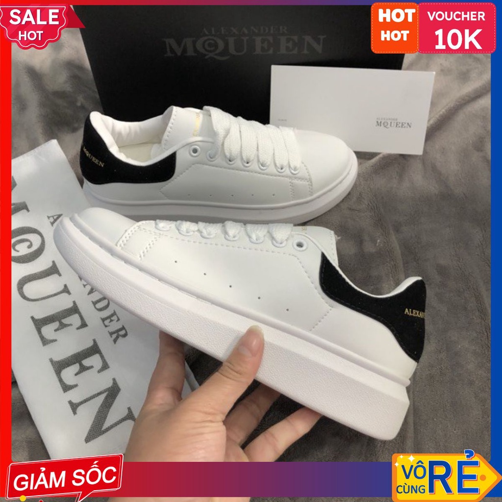 Giày thể thao Nam Nữ Giày sneaker Mc Queen MCQ Khâu Đế Gót Nhung Đen Dây Lụa Cao cấp [Full box + Bill ]