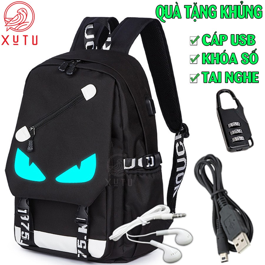 Balo nam nữ đi học thời trang phát sáng -TẶNG (cáp USB + Khóa số+Tai Nghe) Cặp học sinh HOT nhất 2021