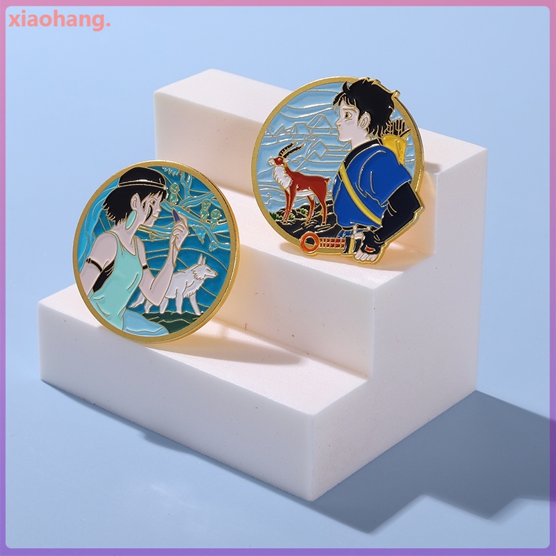 Ghim cài áo hình công chúa Mononoke hoạt hình dễ thương cho nữ