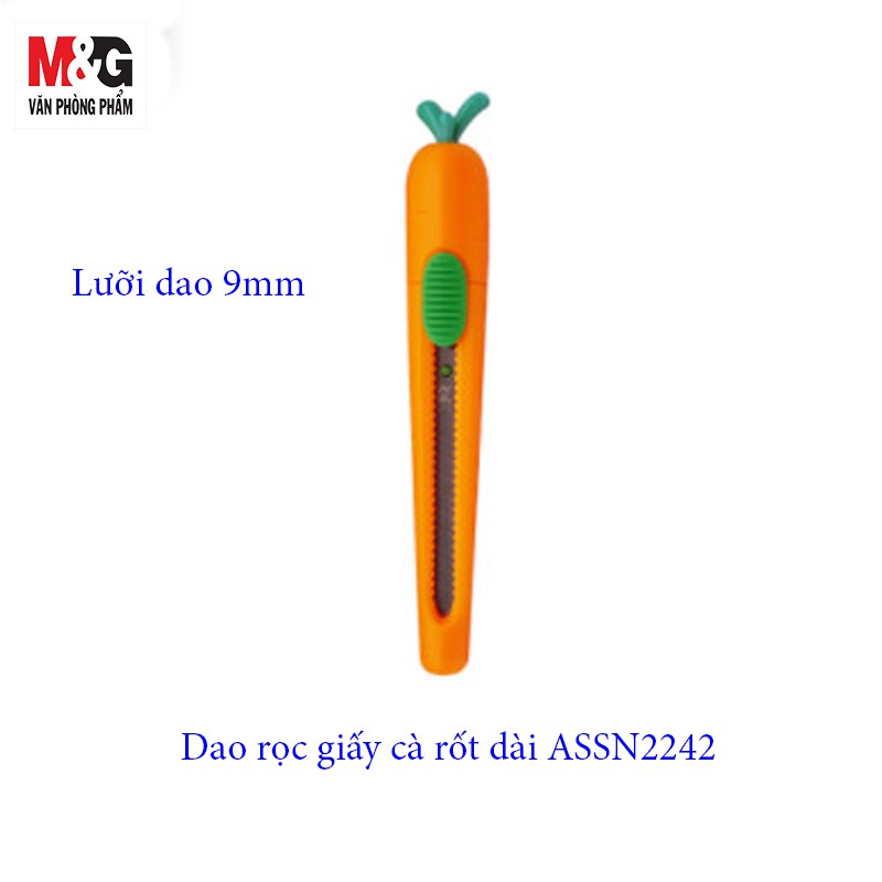 Dao rọc giấy M&amp;G ASSN2243/ ASSN2242 mini lưỡi ngắn và lưỡi dài 9 mm , hình củ Cà Rốt