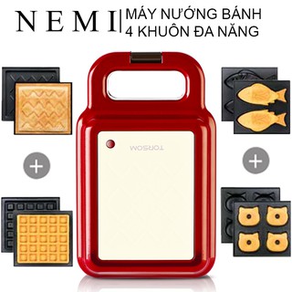 Máy Nướng Bánh Mì Mini Torsom 4 Khuôn Hình Thú Giúp Việc Làm Sandwich Trở Nên Thật Dễ Dàng