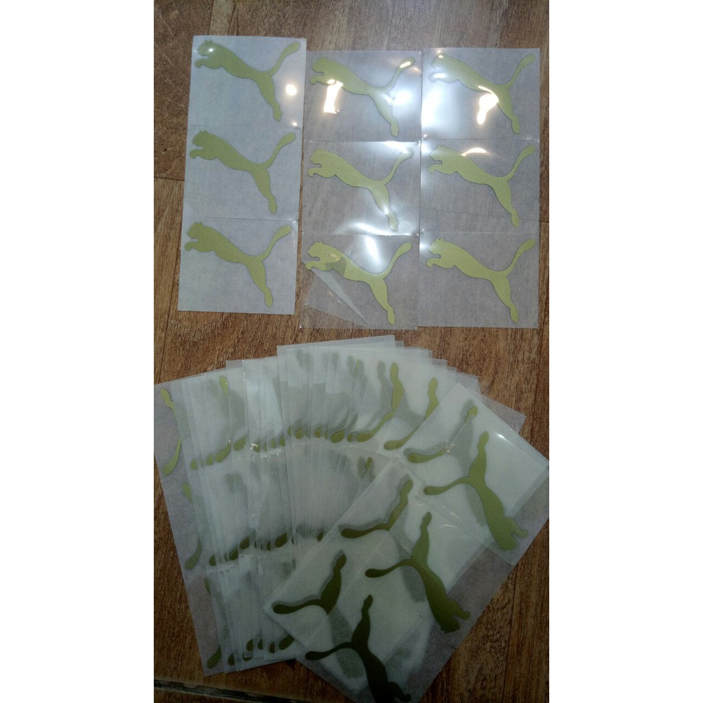 [giá sỉ] Phôi in nhiệt Decal Logo Sticker Patch in áo ủi trực tiếp lên vải các loại thương hiệu Vàng-đen 5-6cm