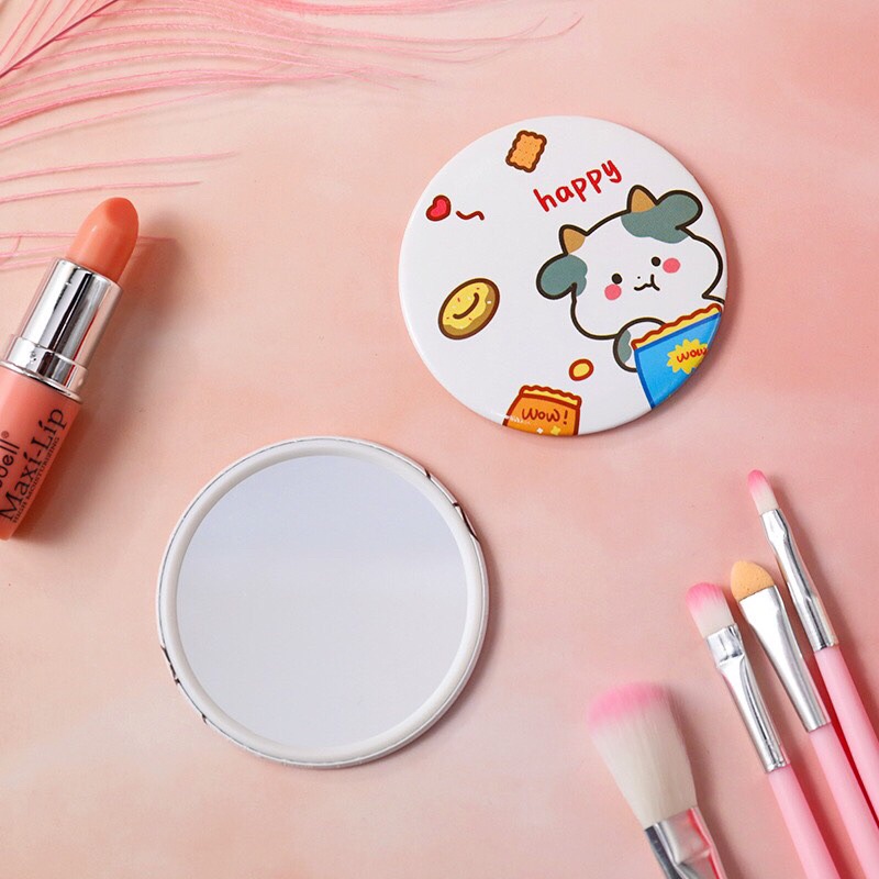 Gương soi trang điểm, gương mini một mặt bỏ túi tiện dụng