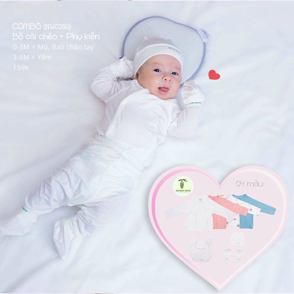 Set cài chéo sơ sinh Nature Wear