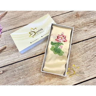 Khăn Choàng Cổ Lụa SenSilk Thêu Hoa Sen