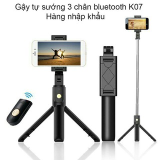 Gậy tự sướng bluetooth K07, Gậy selfie bluetooth kiêm tripods 3 chân